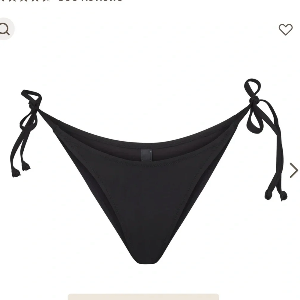 SKIMS Swim Dippy Tie Bottoms - Color Onyx - Size S - Picture 1 of 6